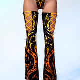 Pyre Stripes Hooded Strappy Bodysuit