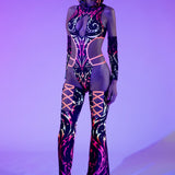 Pyre Stripes Hooded Strappy Bodysuit