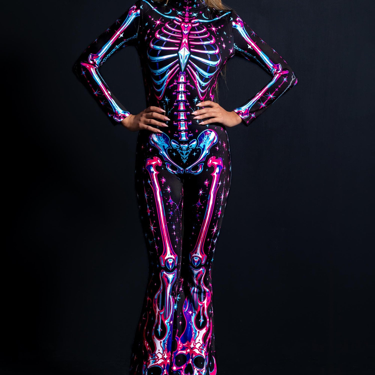 Grave Intentions Wide Leg Costume Black, Blue, Purple