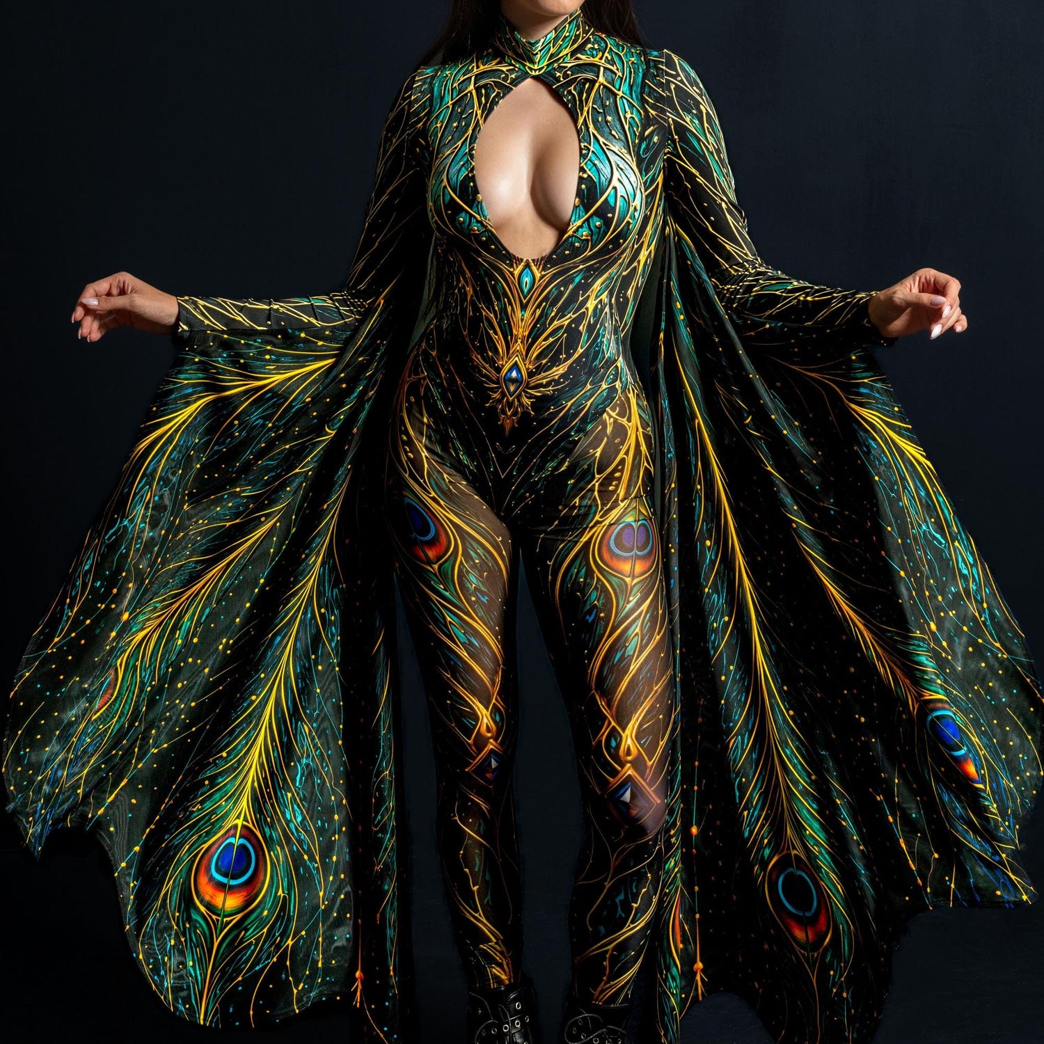 Mystic Feather Winged Costume Green