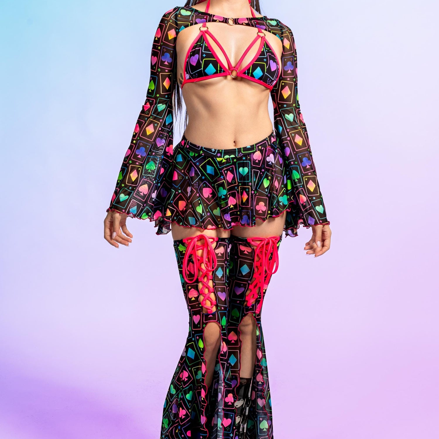 Wild Card Ring Triangle Top Lycra, UV Reactive