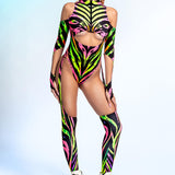 Abstract Species Cutout Chaps Bodysuit