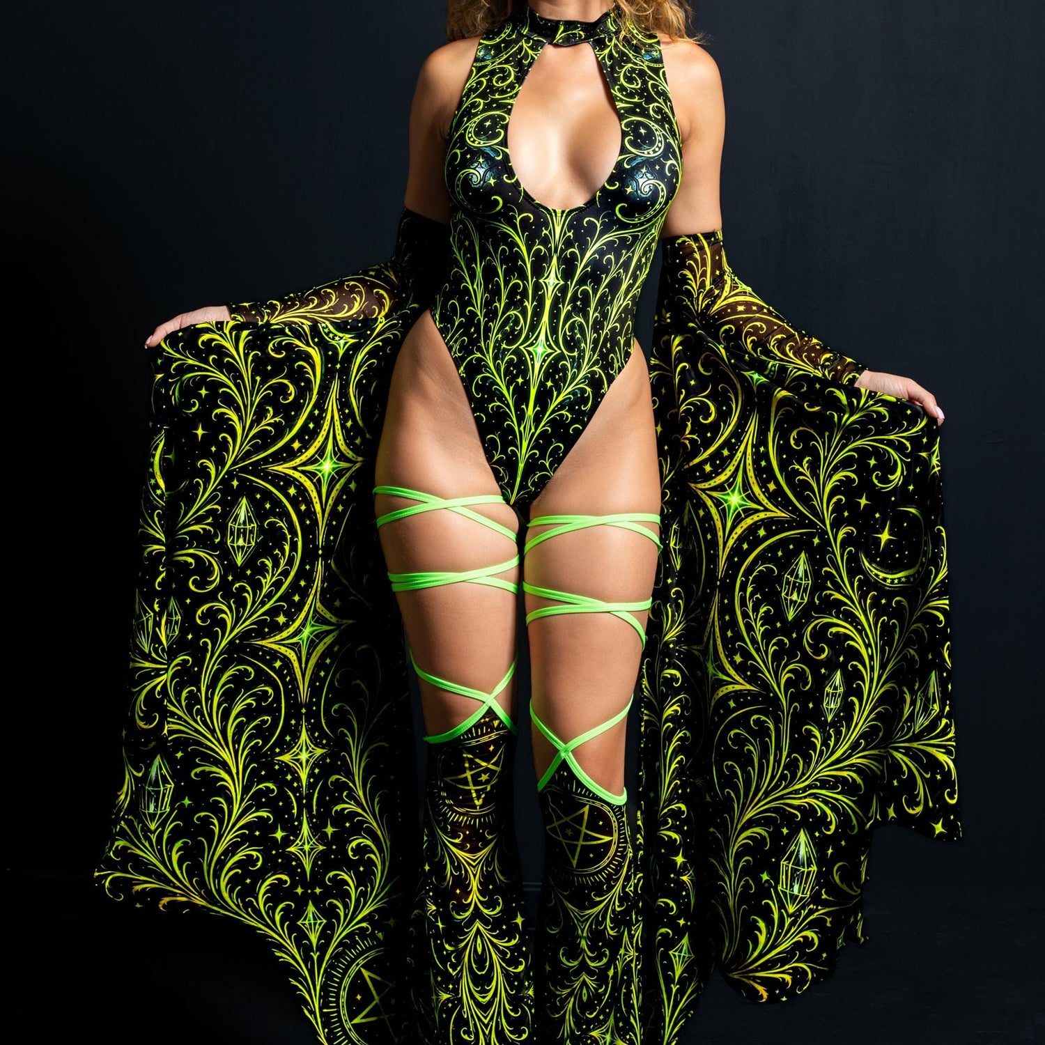 Women Casting Spells Strappy Back Bodysuit