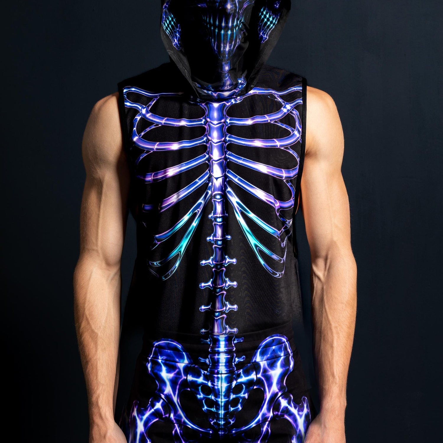 Groovy Skeleton Male Cuff Pants Black, Blue