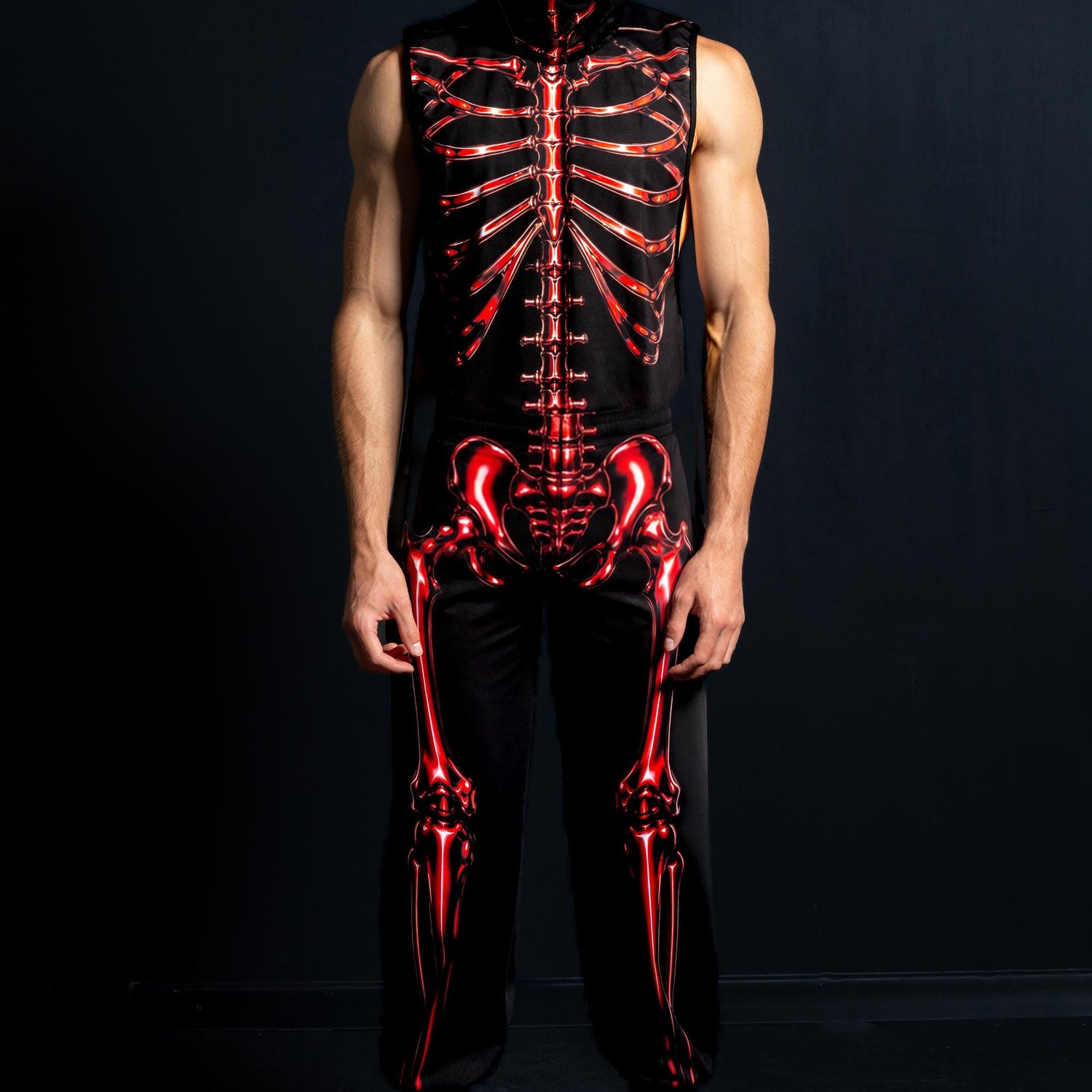 Dead Red Male Muscle Top Black, Red