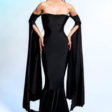 Dark Devotion Off Shoulder Gown Dress