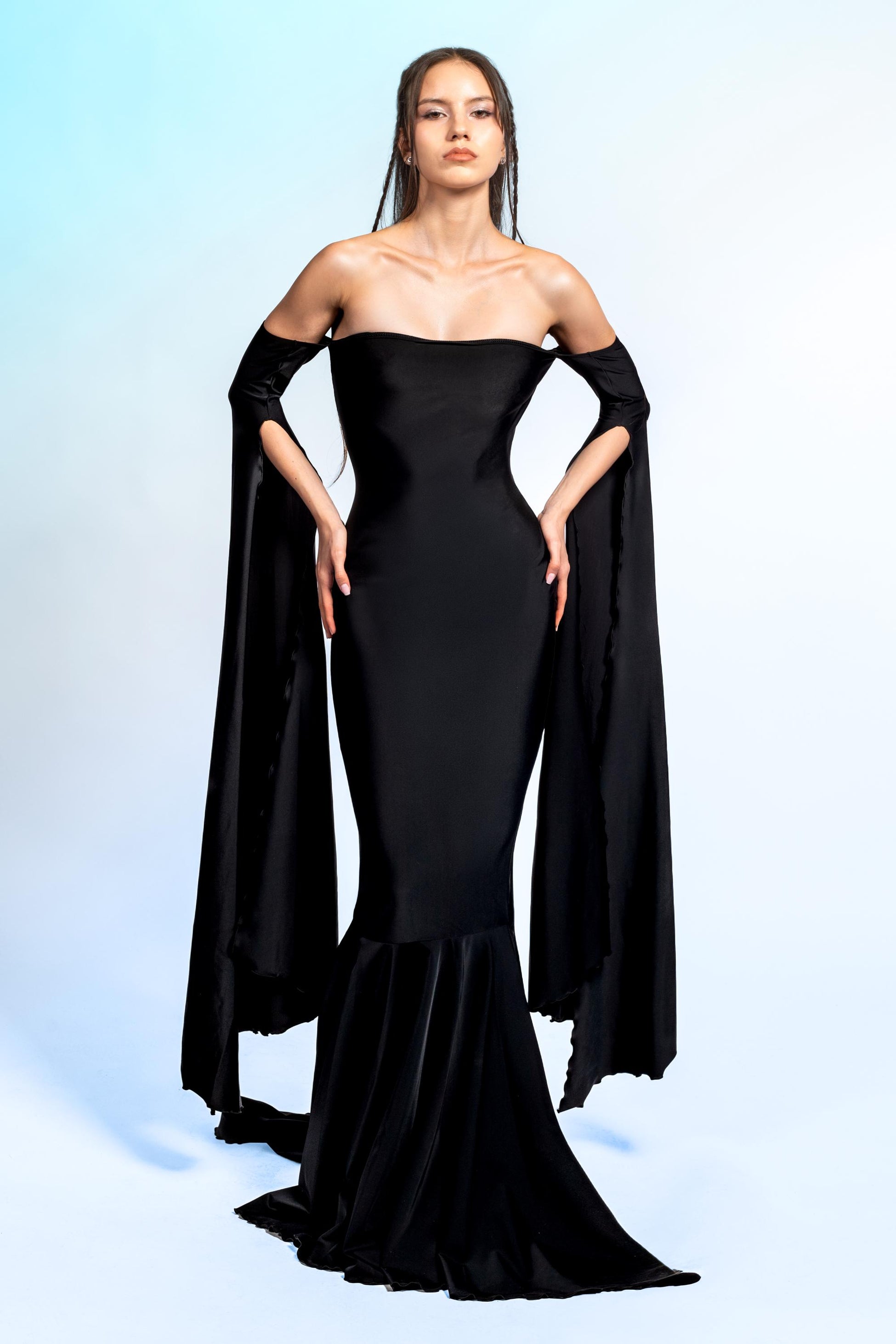 Dark Devotion Off Shoulder Gown Dress 2
