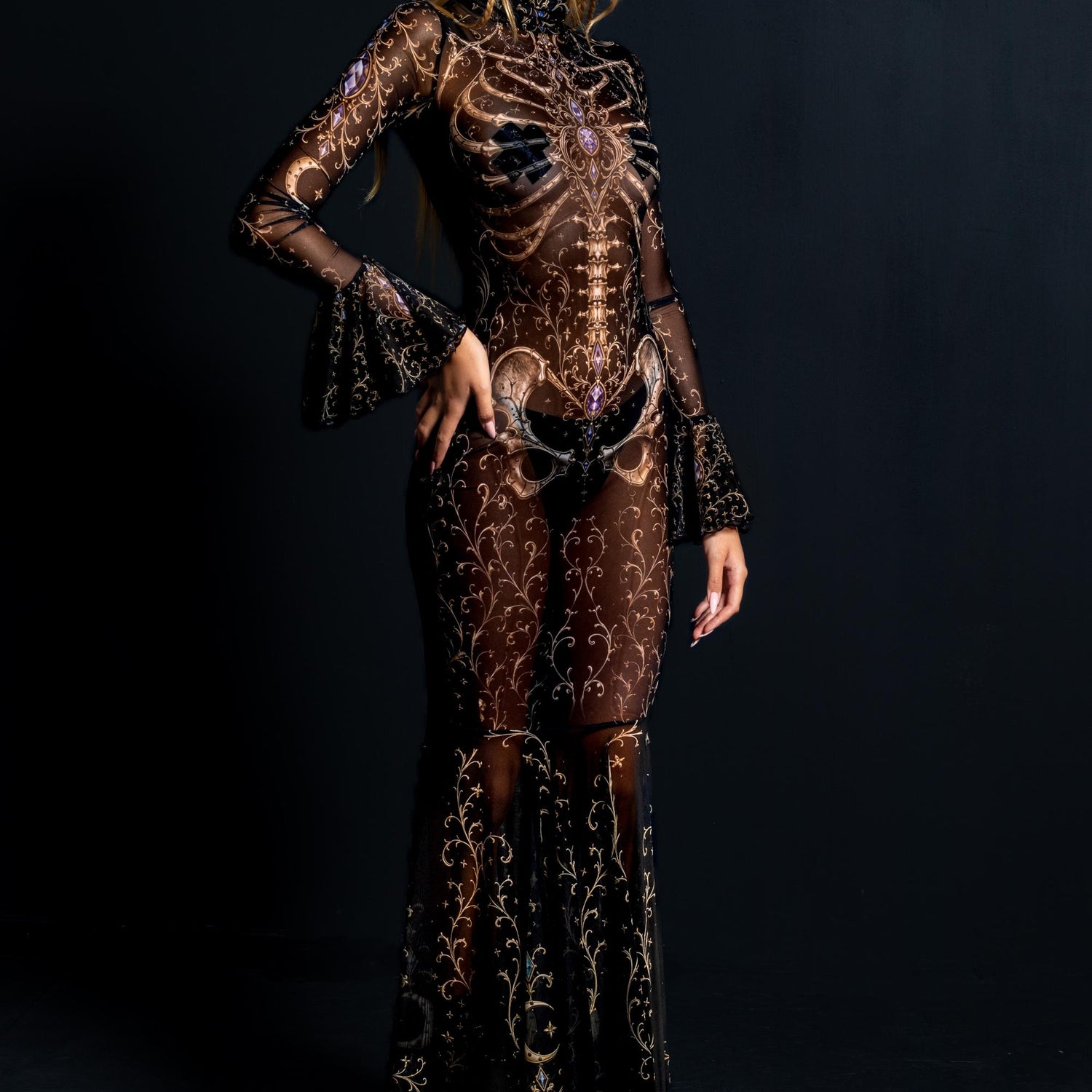 Secrets Within Mesh Bandana Dress Black