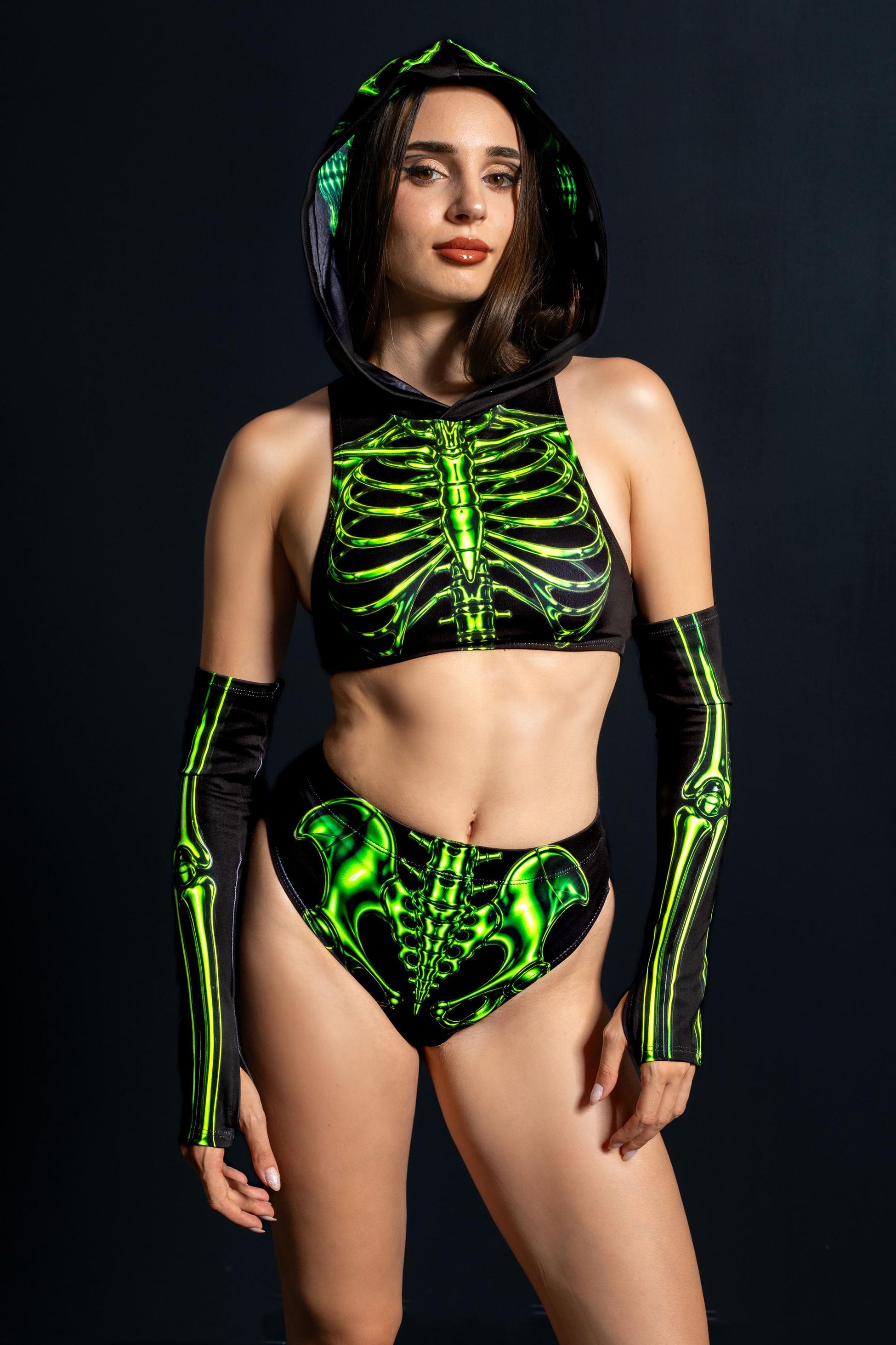 Toxic Skeleton Hooded Top 1