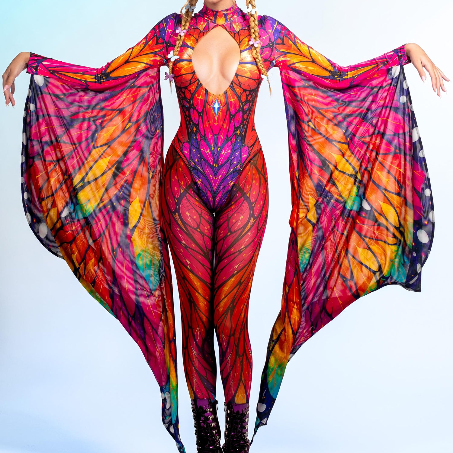 Butterfly Queen Winged Costume Pink