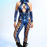 Phantom Blue Criss-Cross Jumpsuit