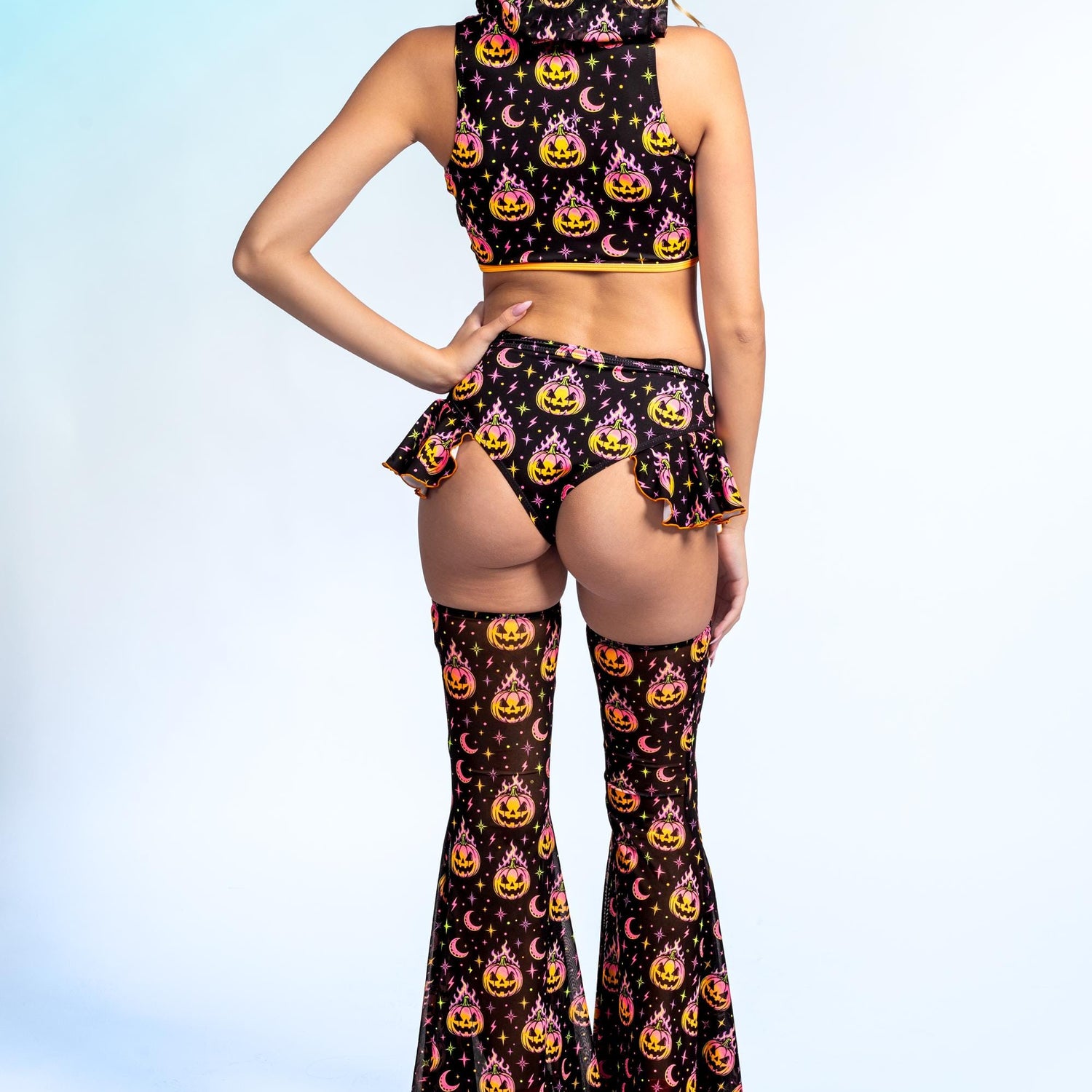 Hell-o-ween Butterfly Shorts Lycra, Mesh, UV Reactive