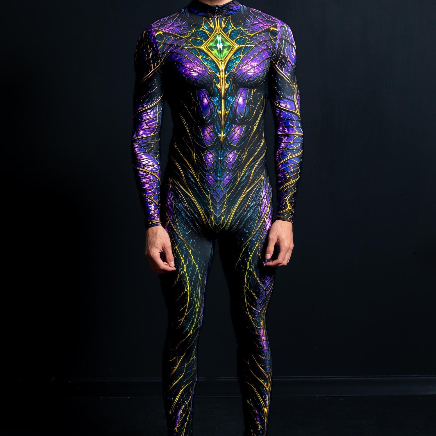Midnight Oracle Male Costume Purple, Yellow