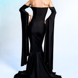 Dark Devotion Off Shoulder Gown Dress