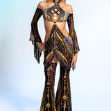 Sacred Mystery Choker Bellsleeve Top