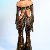 Sacred Mystery Choker Bellsleeve Top