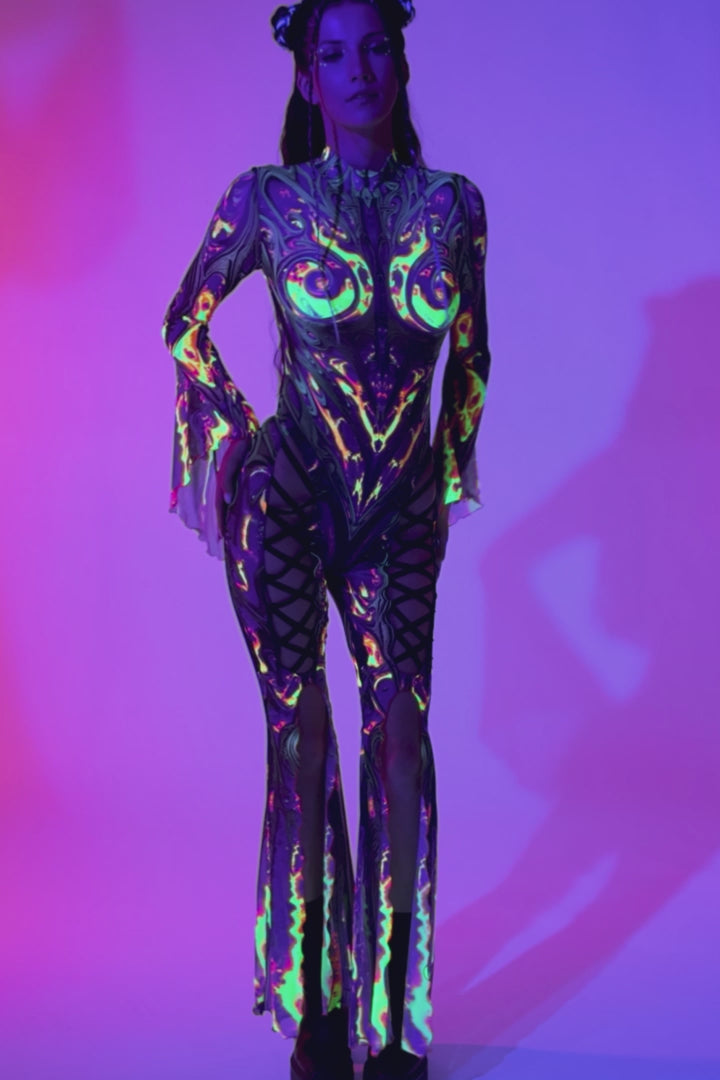 Forged From Quartz Criss-Cross Mesh Costume 8