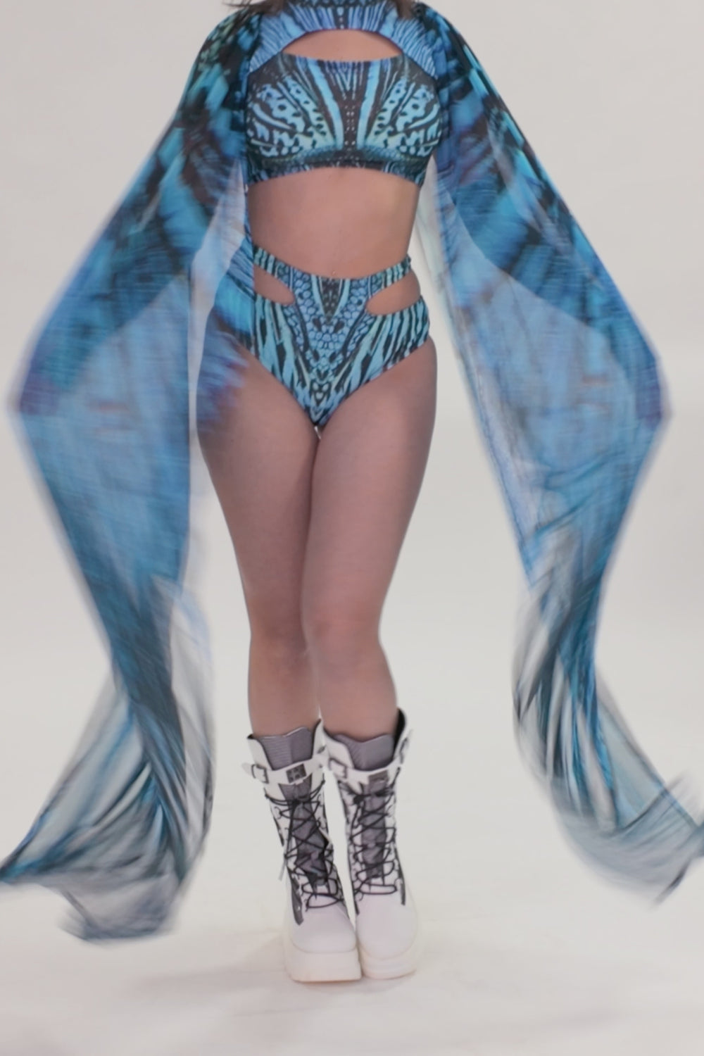 Blue Hypnotic Cutout Rave Top 8