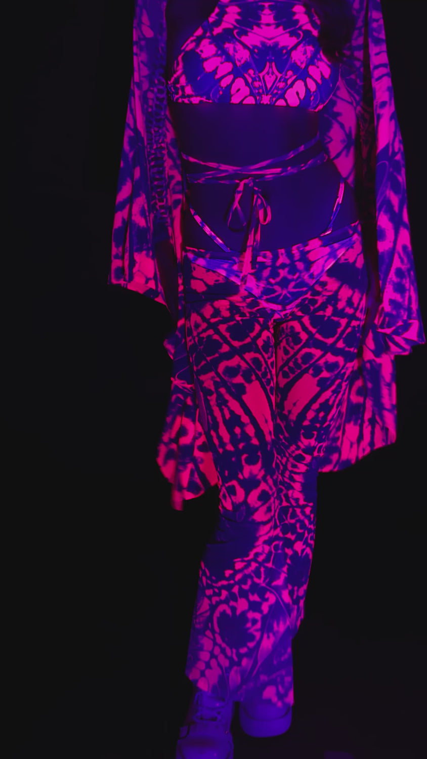 Caleidoscope Magenta Mesh Low Rise Pants 10
