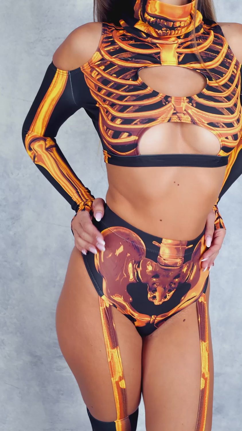 Shifty Skeleton Gold Cold Shoulder Set 7