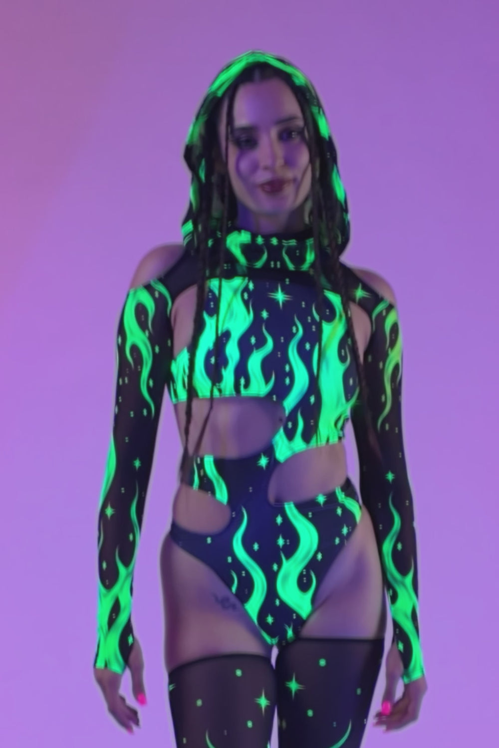 Acid Fire Asymmetrical Cutout Bodysuit 12