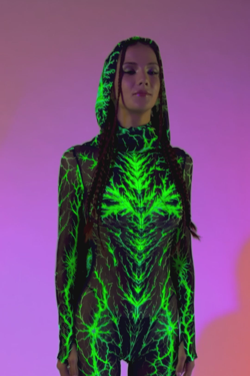Shock Waves Green Mesh Costume 7