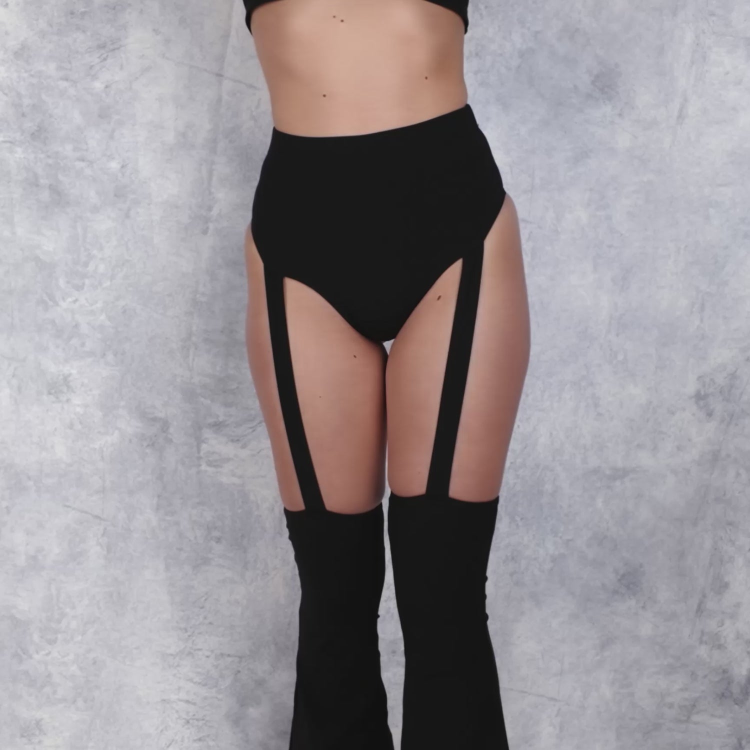 Women Just Black Flared Bikini Chaps