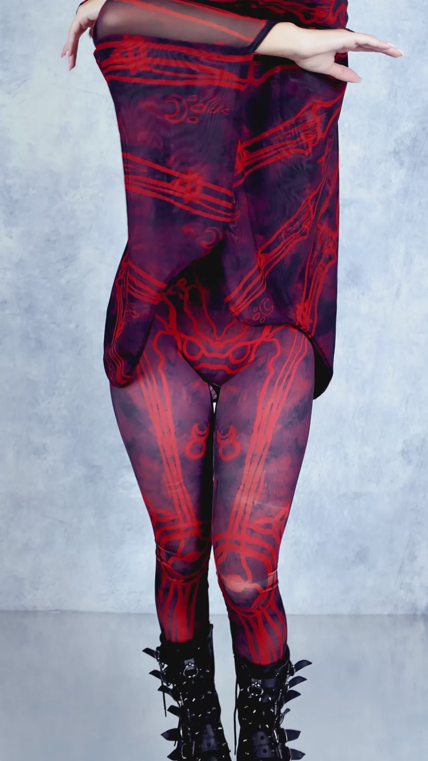 Drawn in Blood Skeleton Catsuit Winged Set 6