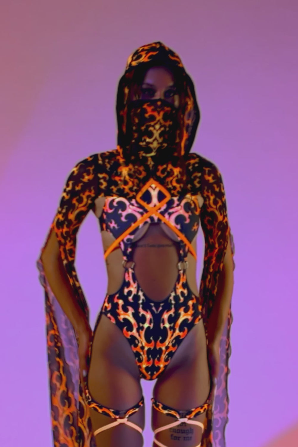 Solar Temple Cutout Strappy Romper 9