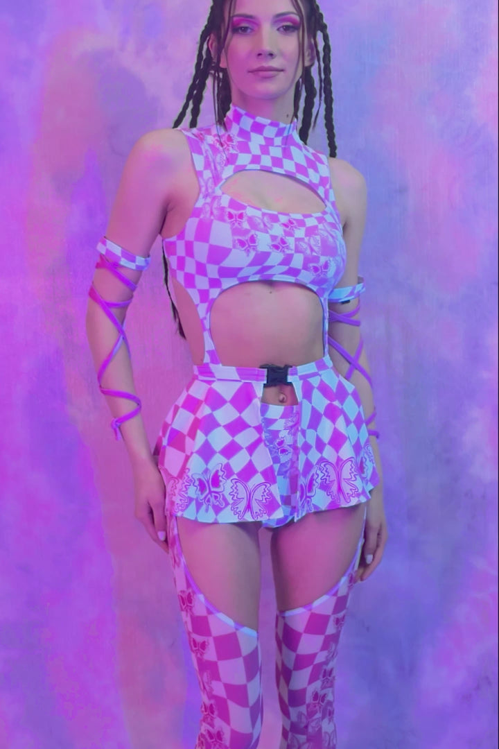 Blushing Butterfly Chaps Leotard Wraps Set 6