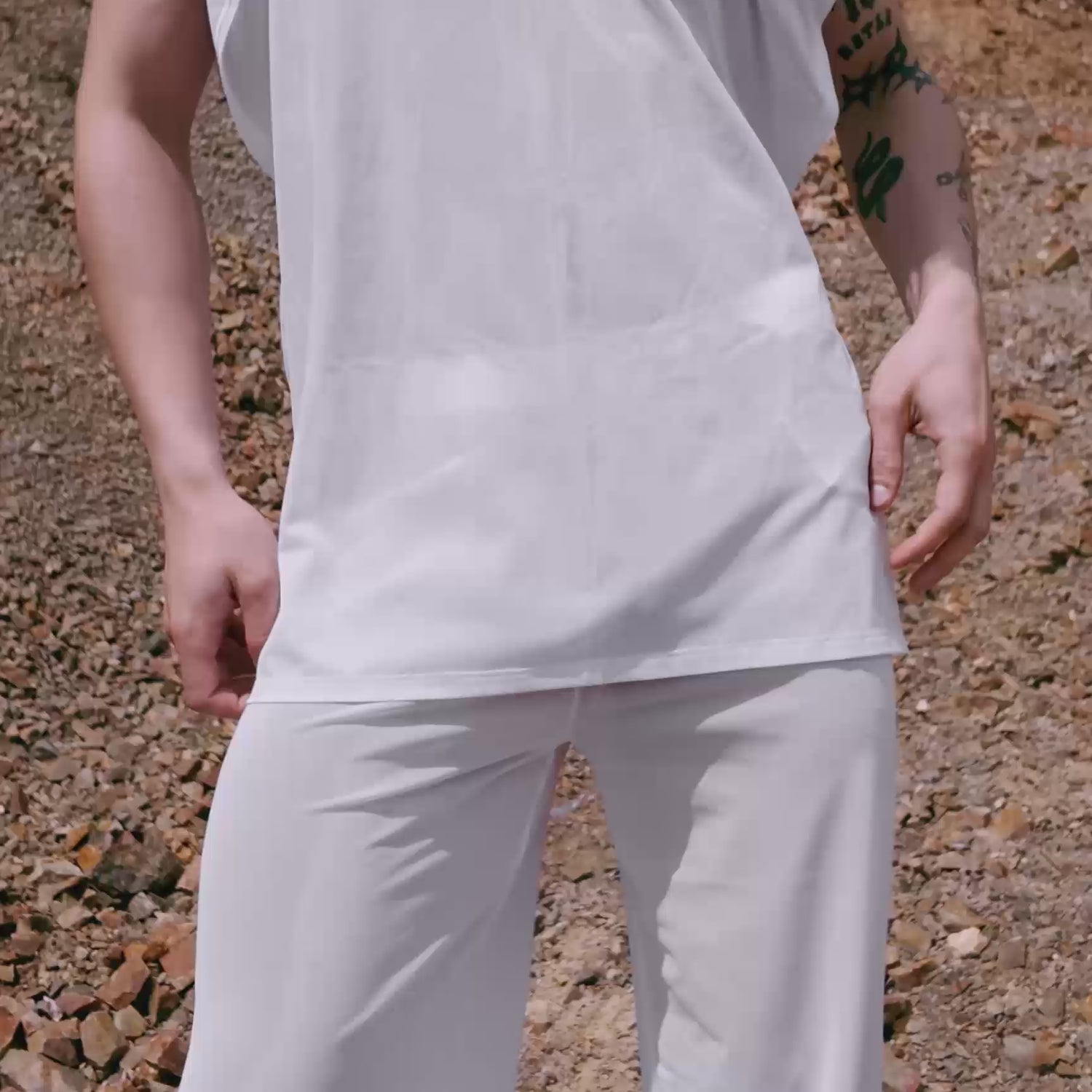 Just White Male Hooded Set 9