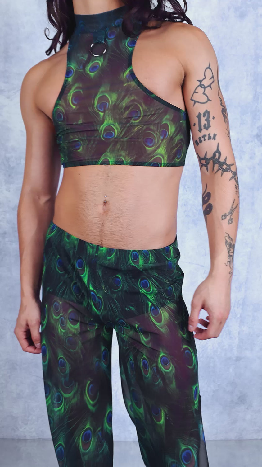 Men Peekok Mesh Male Ring Top