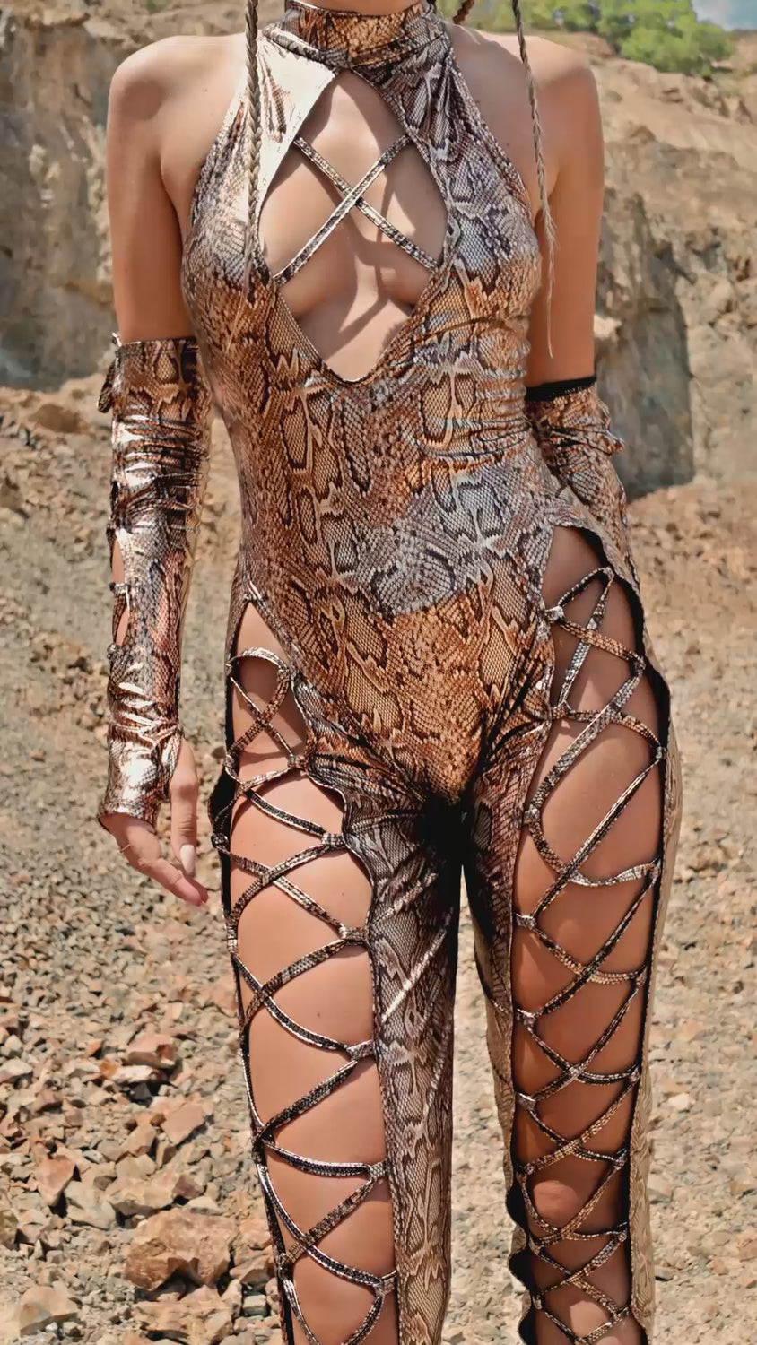 Women Viper Criss-Cross Jumpsuit Set