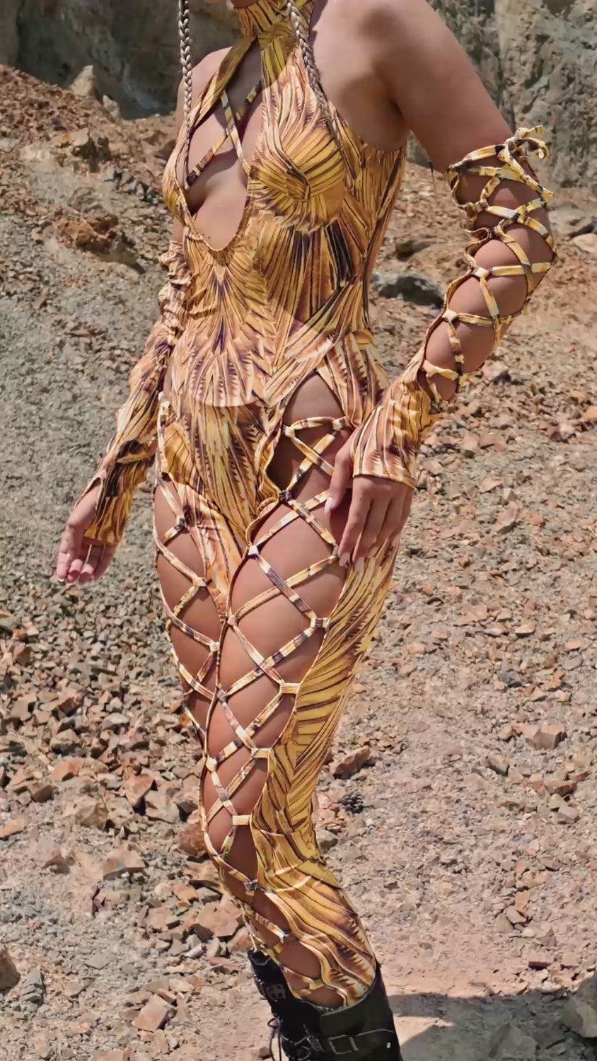 Women Gilded Paradise Criss-Cross Jumpsuit Set