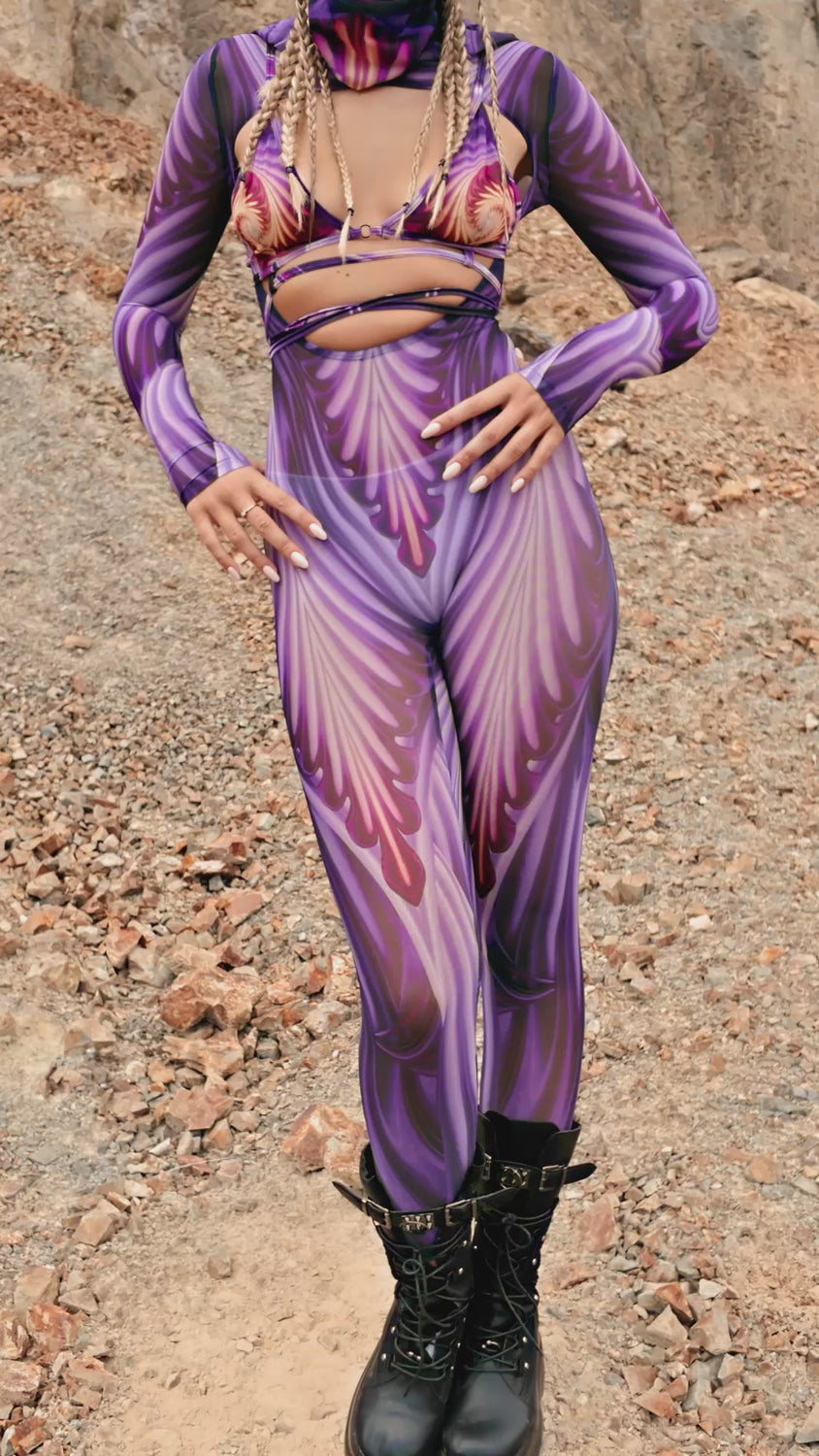 Women Psyverse Open-Heart Hood Set