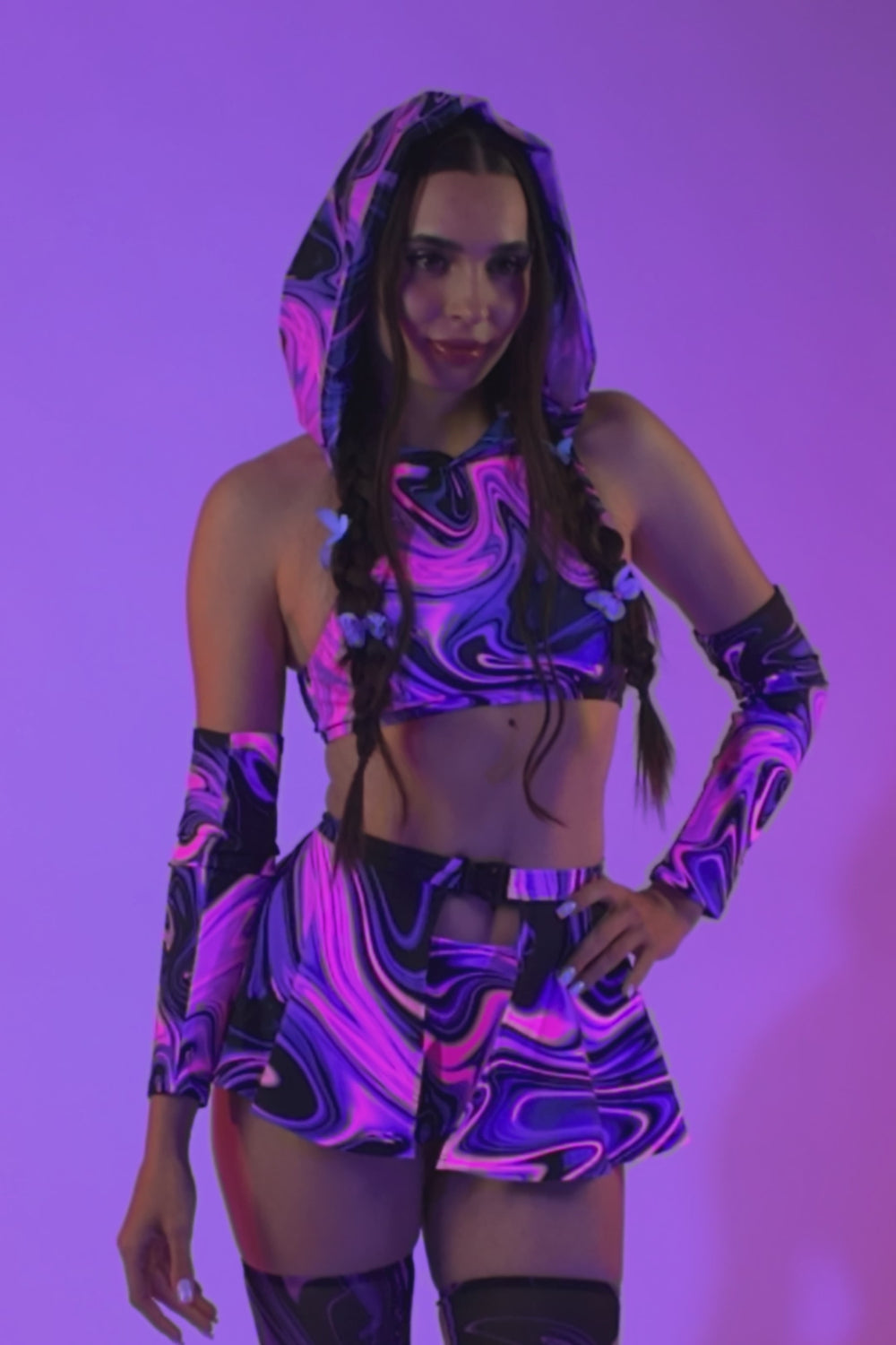 Cosmic Drift Micro Buckle Skirt 11