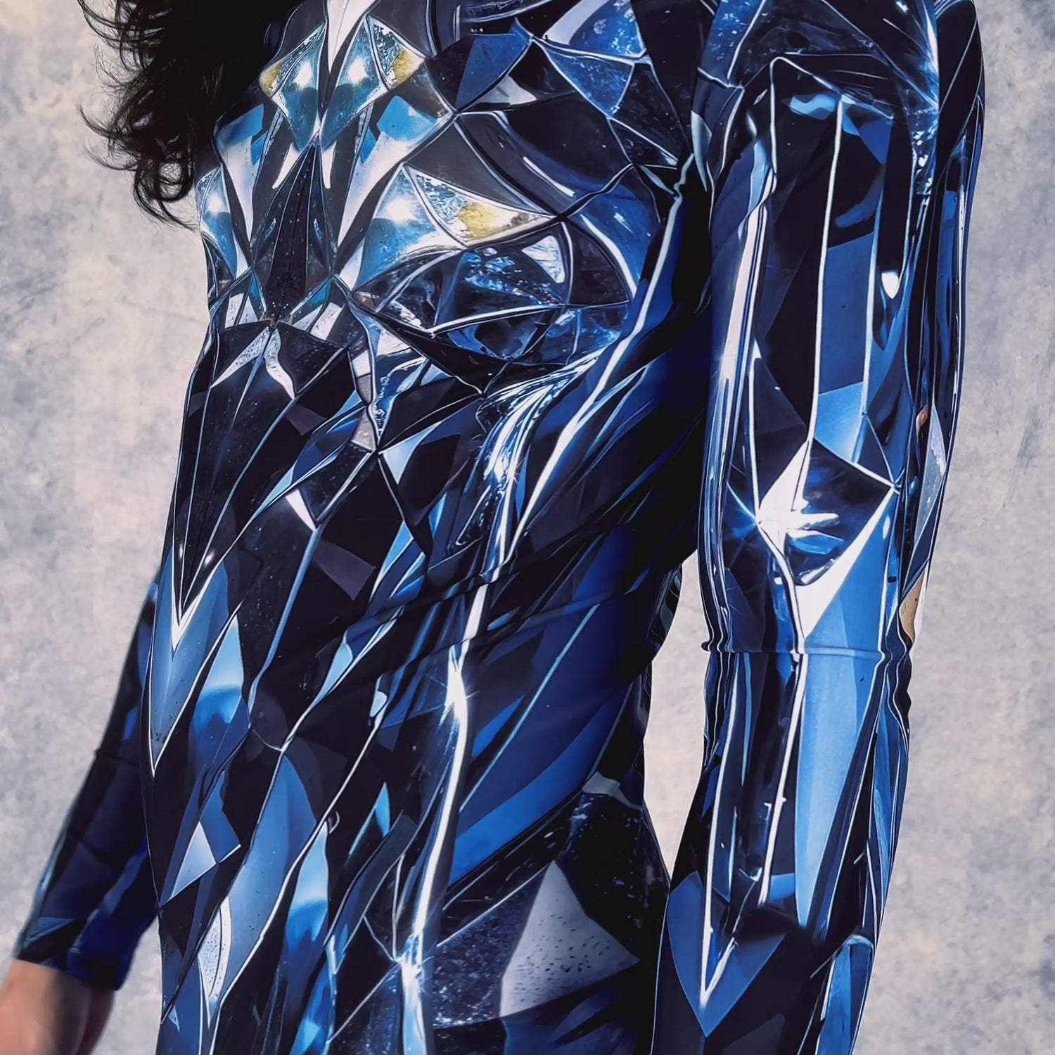 Men Silver Crush Male Costume