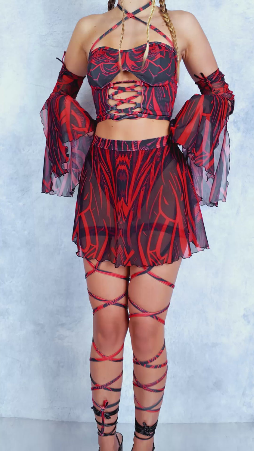 Unholy Red Bikini Skirt 7