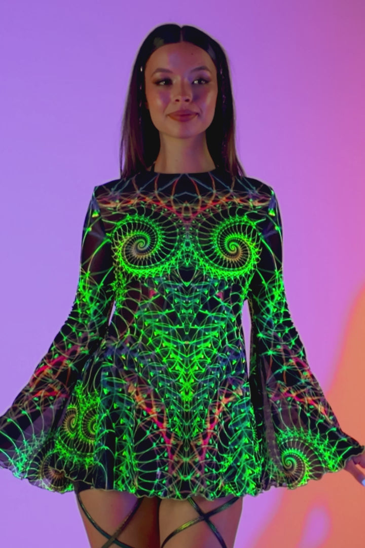 Fractal Fever Open Back Dress 7