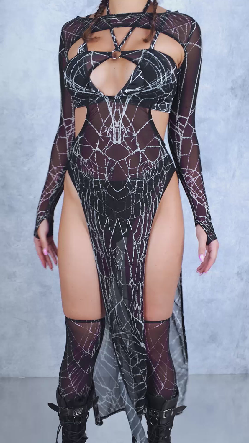 Weave You In Witch High Slit Dress Set 7