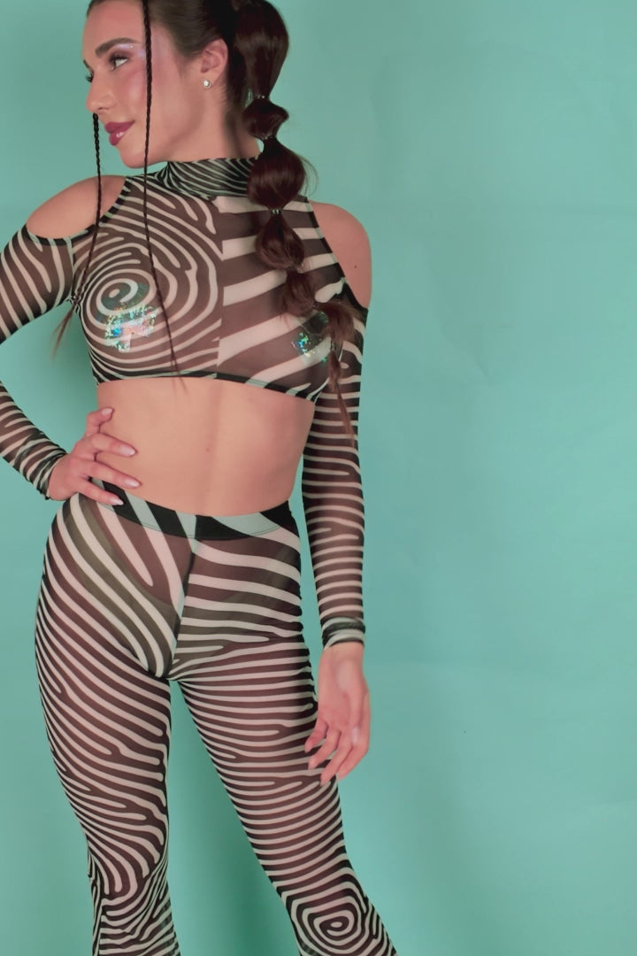 Twister BnW Mesh Bell Bottom Pants 6