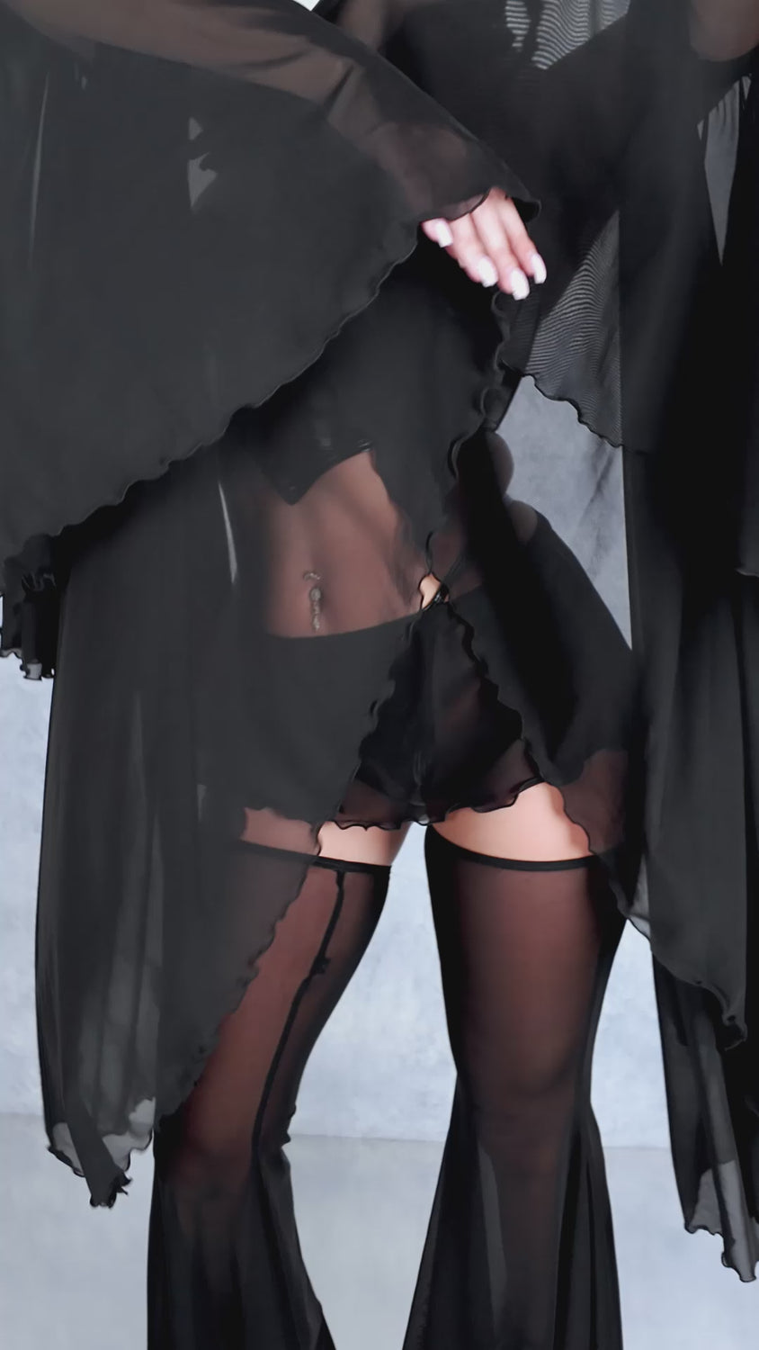 Spellcaster Witch Corset Angel Set Latex, Mesh