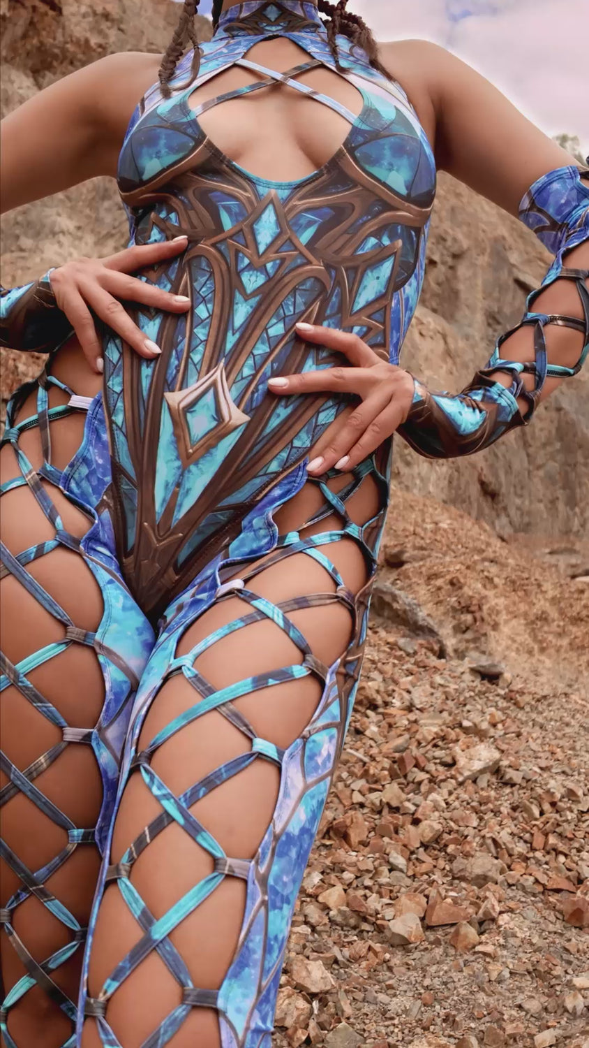 Women Crystalline Criss-Cross Jumpsuit Set