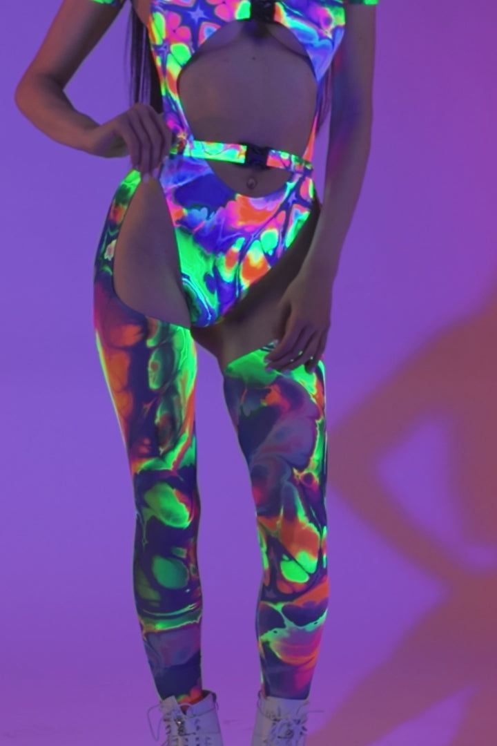 Color Spill Buckle Mesh Chaps 8