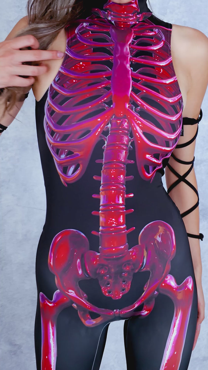 Crimson Bones Bare Back Catsuit 6