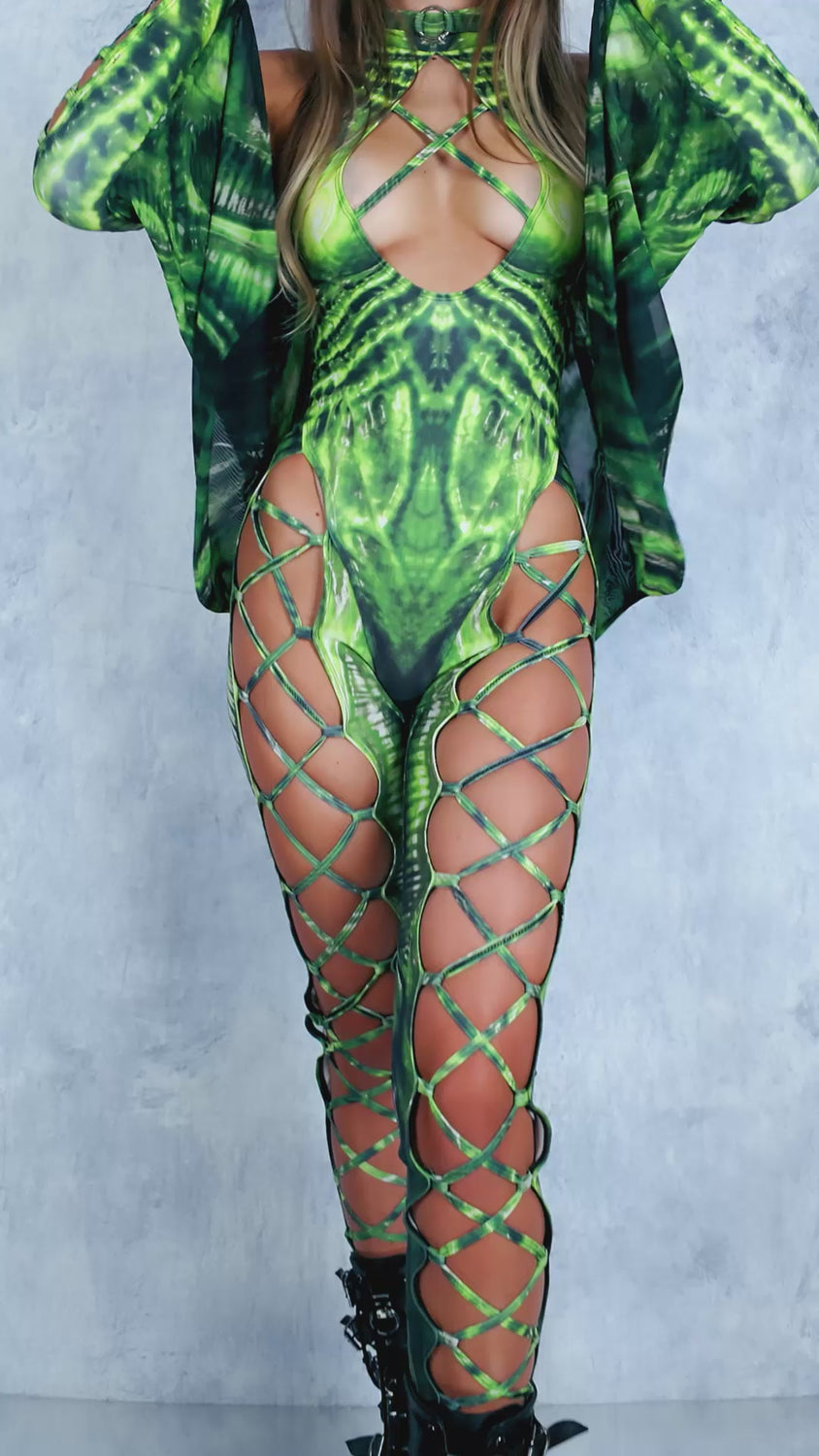 Exomorph Green Fairy Criss-Cross Jumpsuit 7