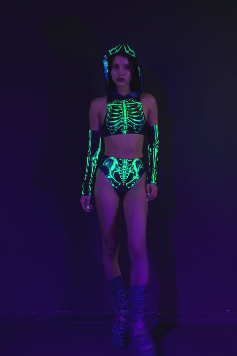 Toxic Skeleton Hooded Top 7