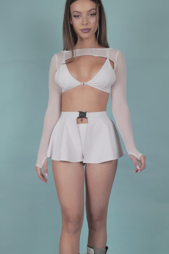 Just White Micro Buckle Skirt Set 7