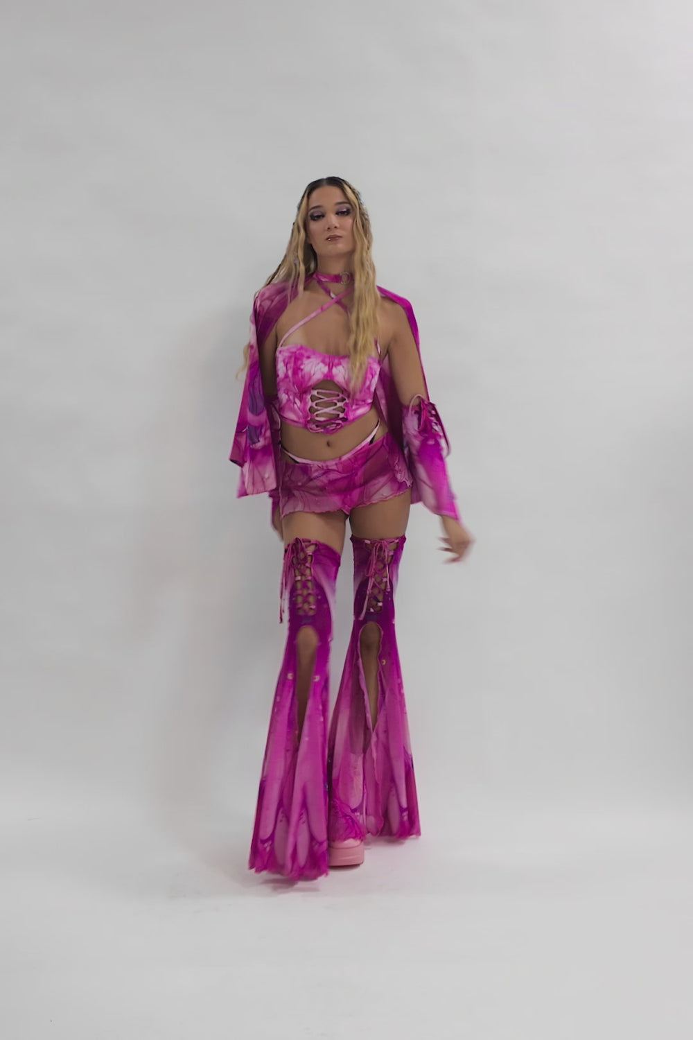 Women Fairy Aura Rose Corset Winged Set