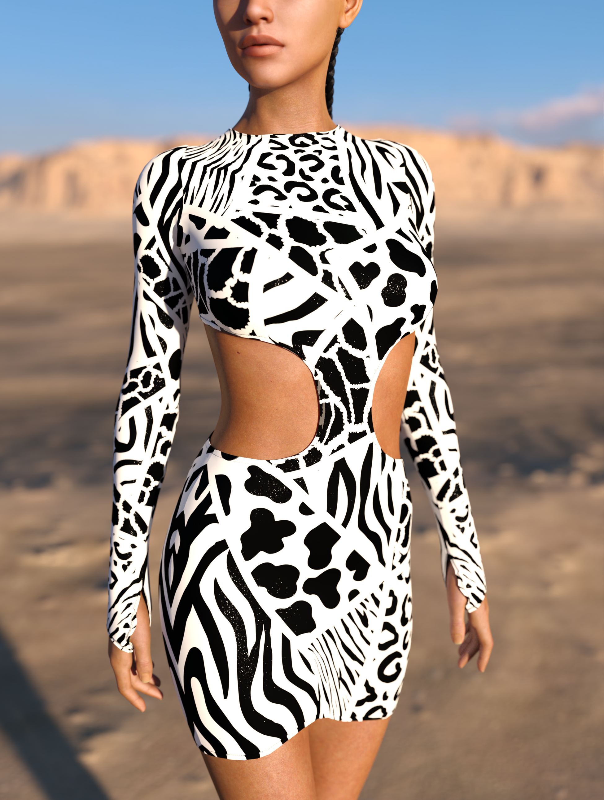 BnW Wilderness Side-Cutout Dress 1